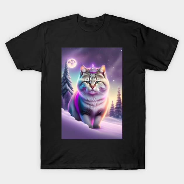 British Shorthair In The Snow T-Shirt by Enchanted Reverie